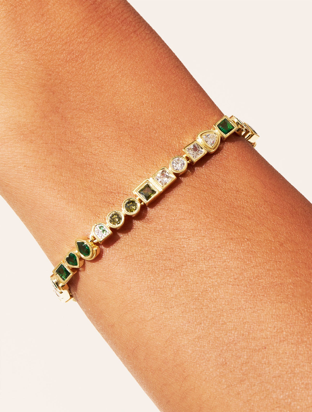 Rivière Bracelet - Green Zircons - alternate view