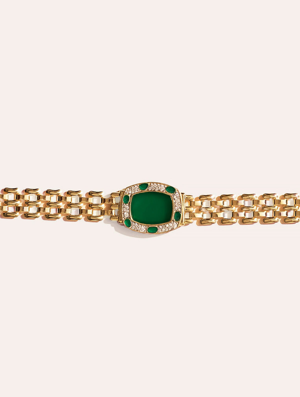 Ranee Bracelet - Green Onyx - front view