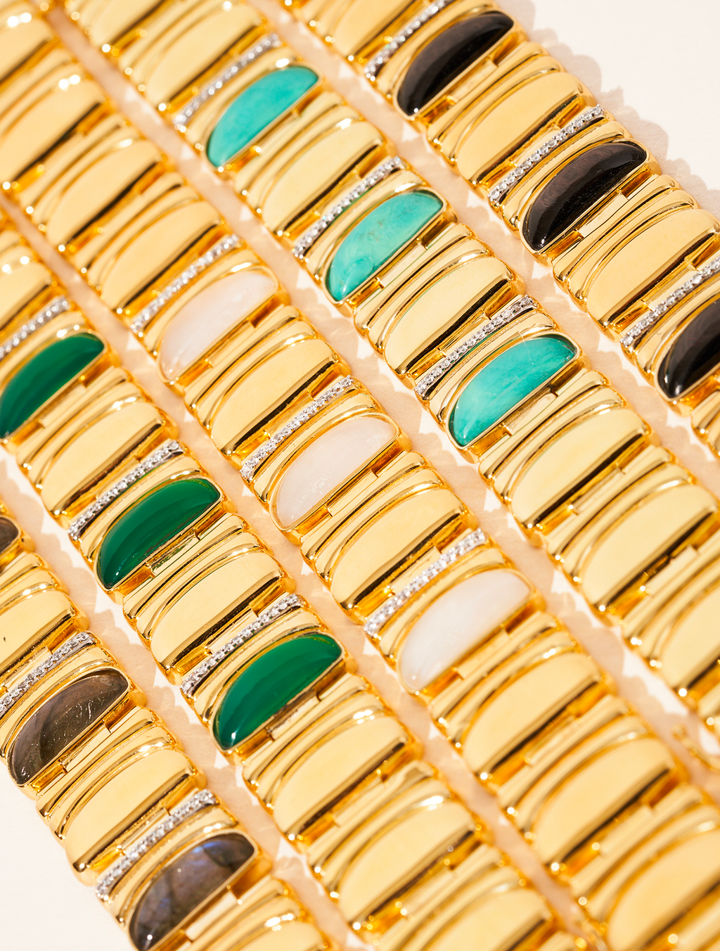 Seema Bracelet - Green Onyx - detail view
