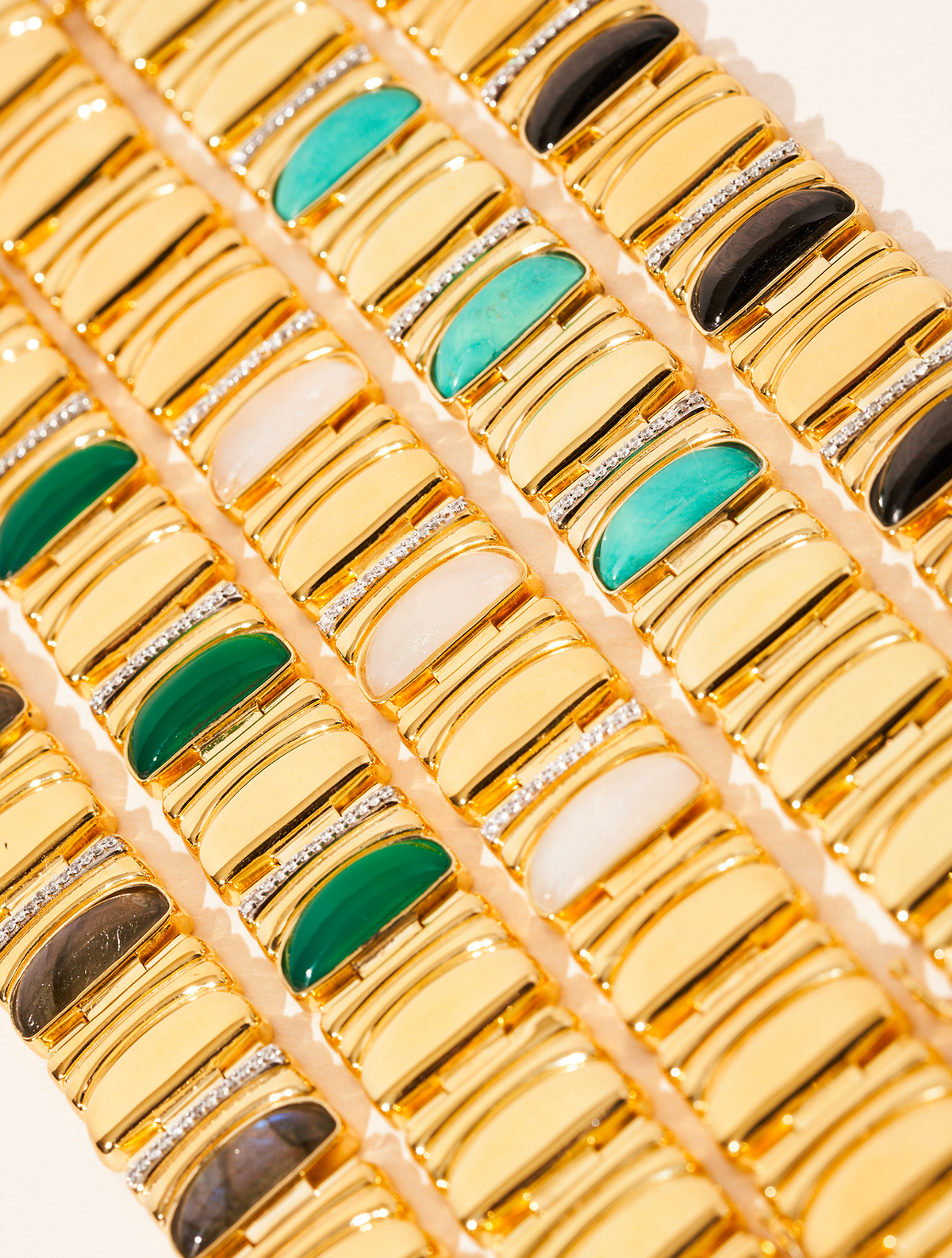 Seema Bracelet - Green Onyx - detail view