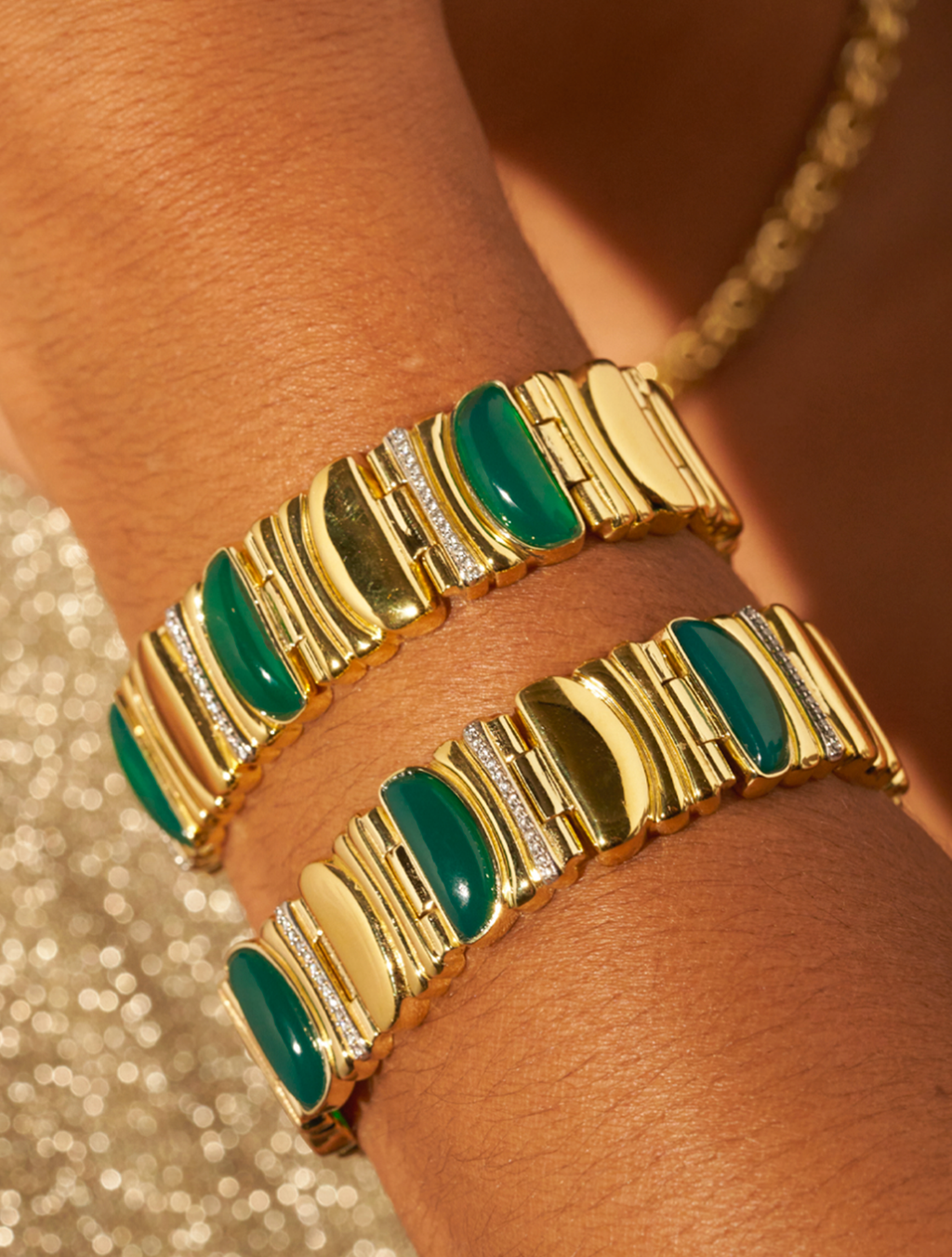 Seema Bracelet - Green Onyx - alternate view