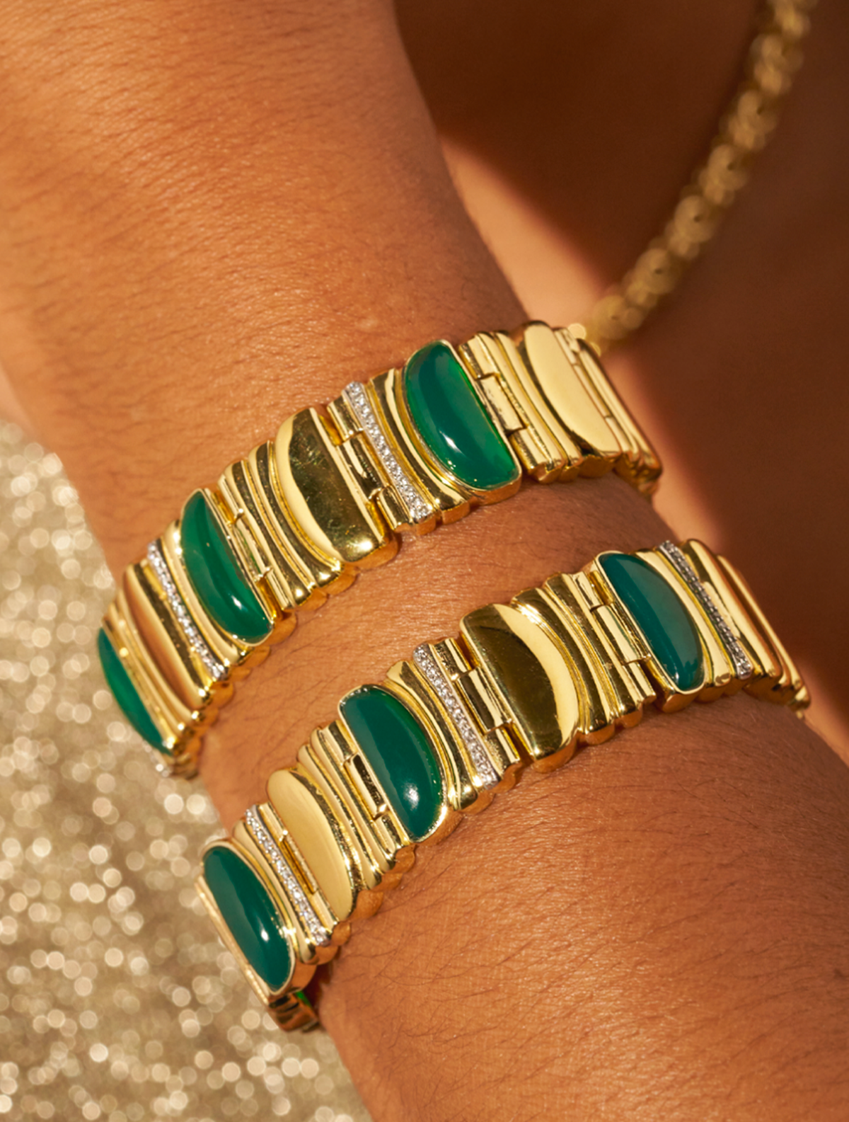 Seema Bracelet - Green Onyx - alternate view