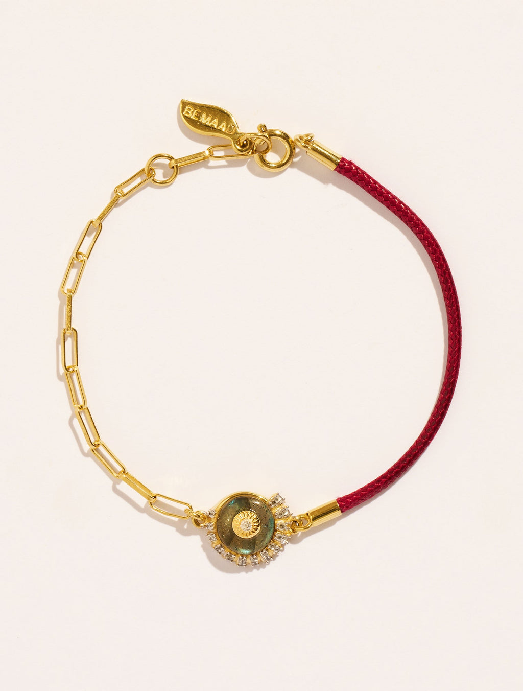 Coquillage Bracelet - Bordeaux/Labradorite - front view