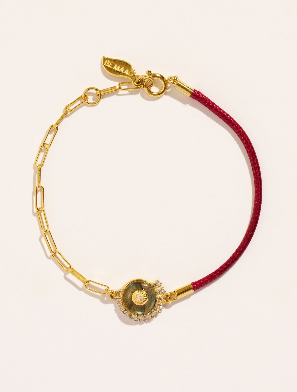 Coquillage Bracelet - Bordeaux/Labradorite - front view