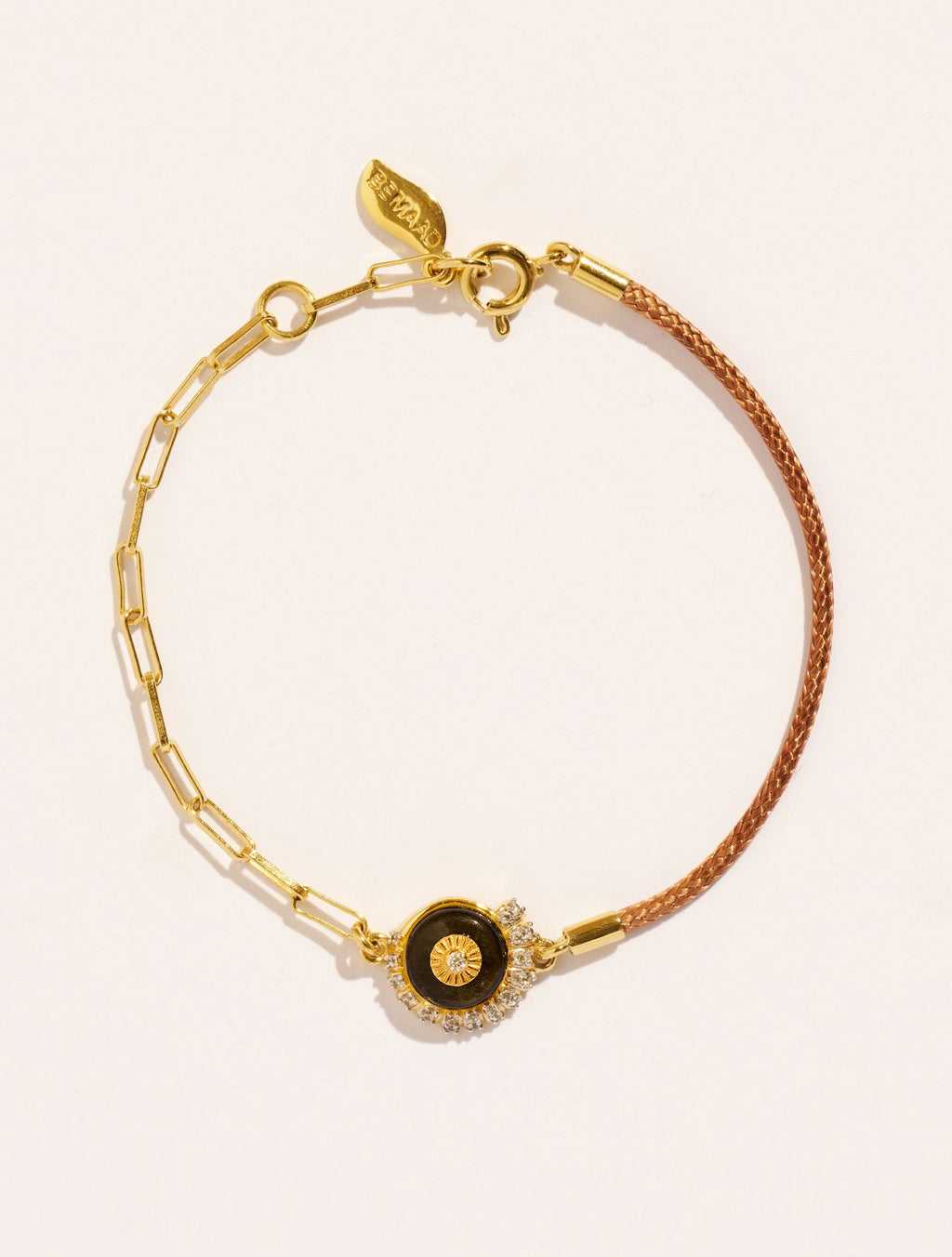 Coquillage Bracelet - Golden Beige/Obsidienne - front view