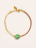 Coquillage Bracelet - Beige/Turquoise - front view