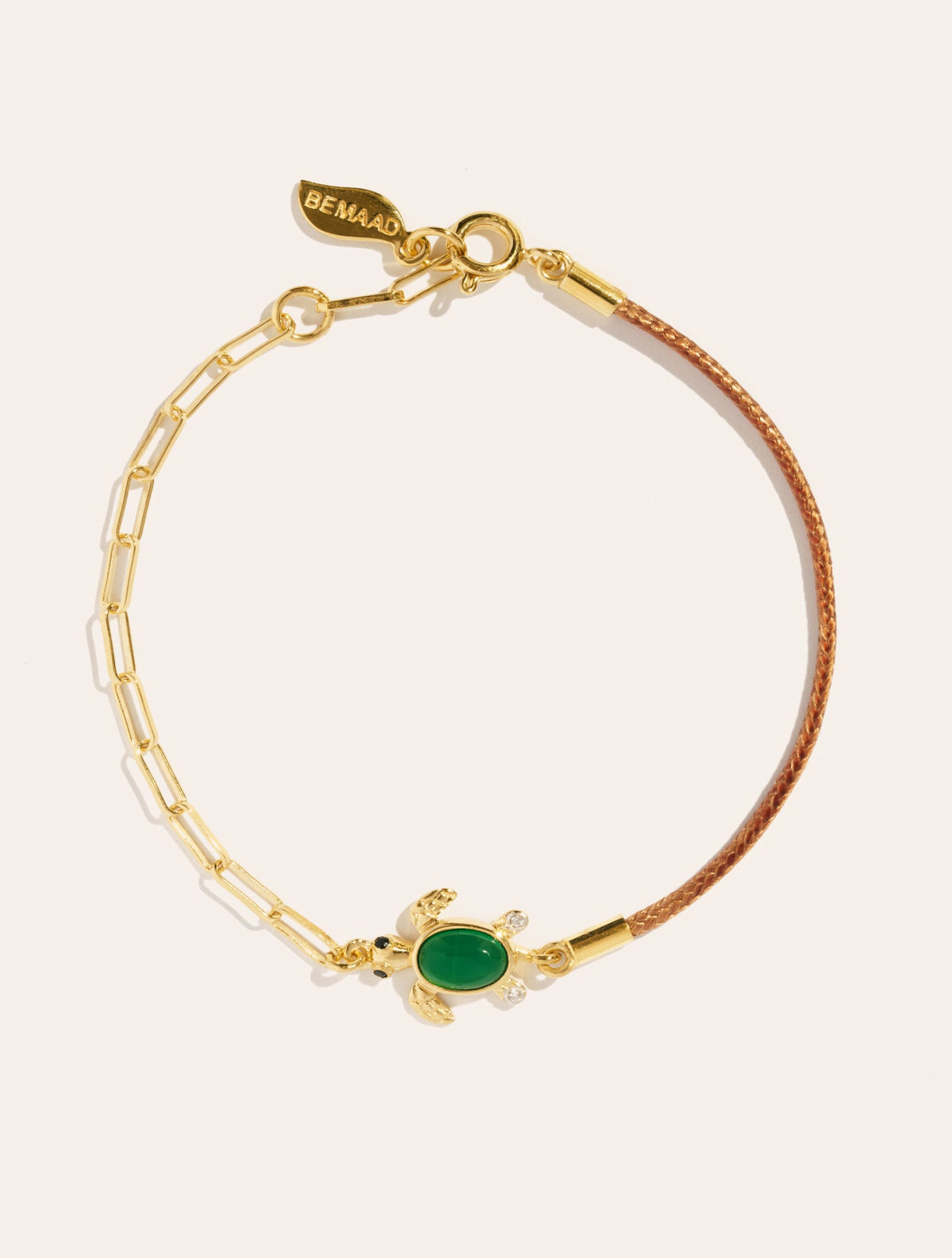 Tortue Bracelet - Onyx Green/beige - Sun sauvage II - front view