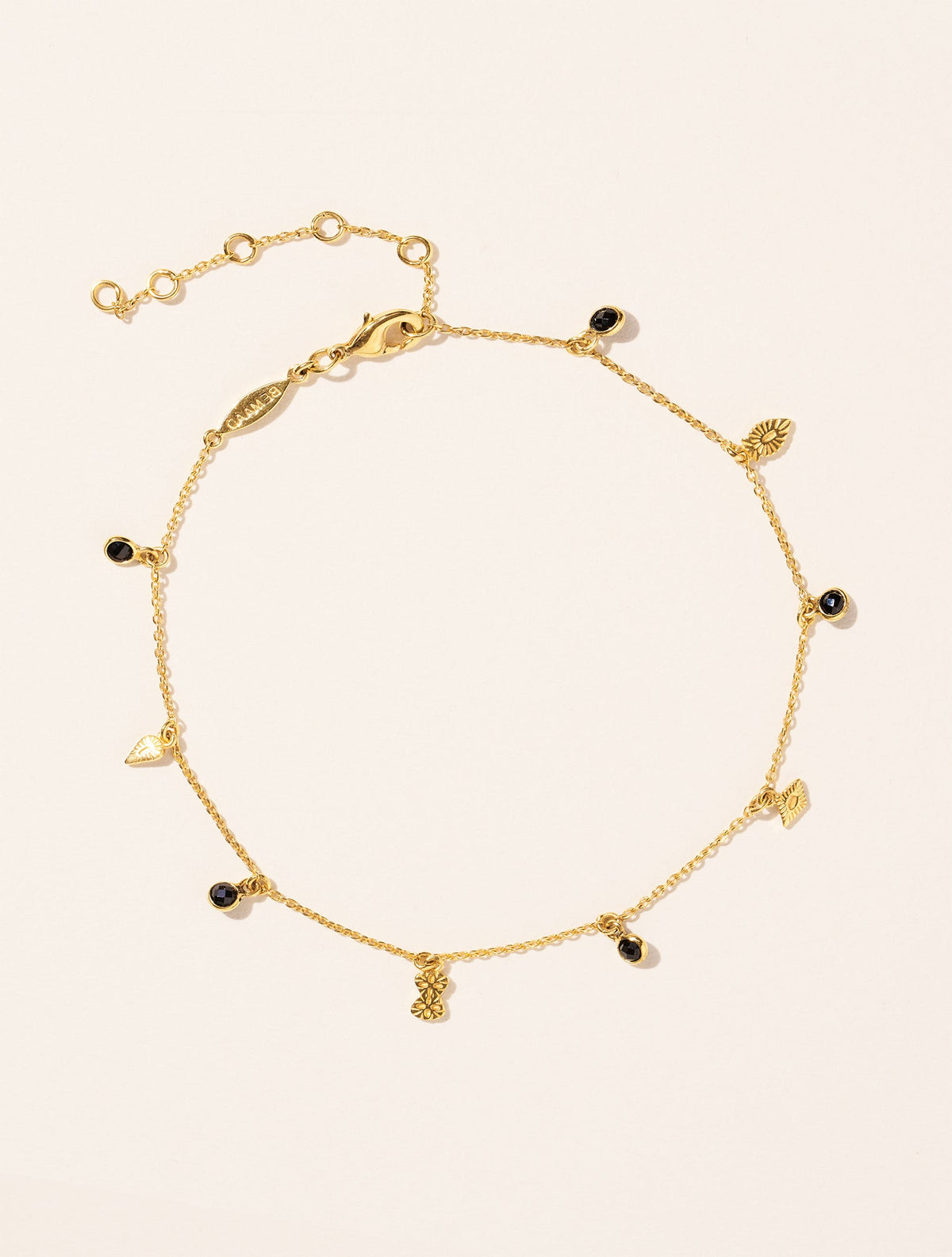 Of Bracelet - Ankle Nati - Black Zircons - front view