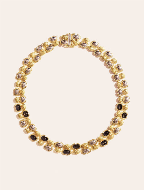 Amara Necklace - Golden Obsidienne - front view
