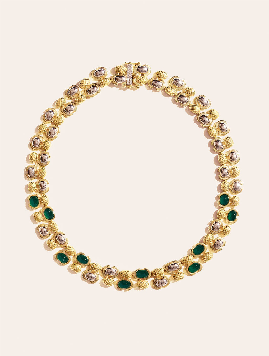 Amara Necklace - Green Onyx - front view
