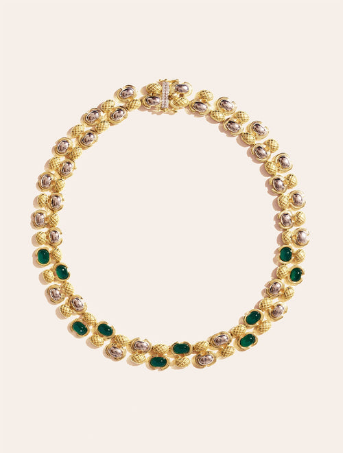Amara Necklace - Green Onyx - front view