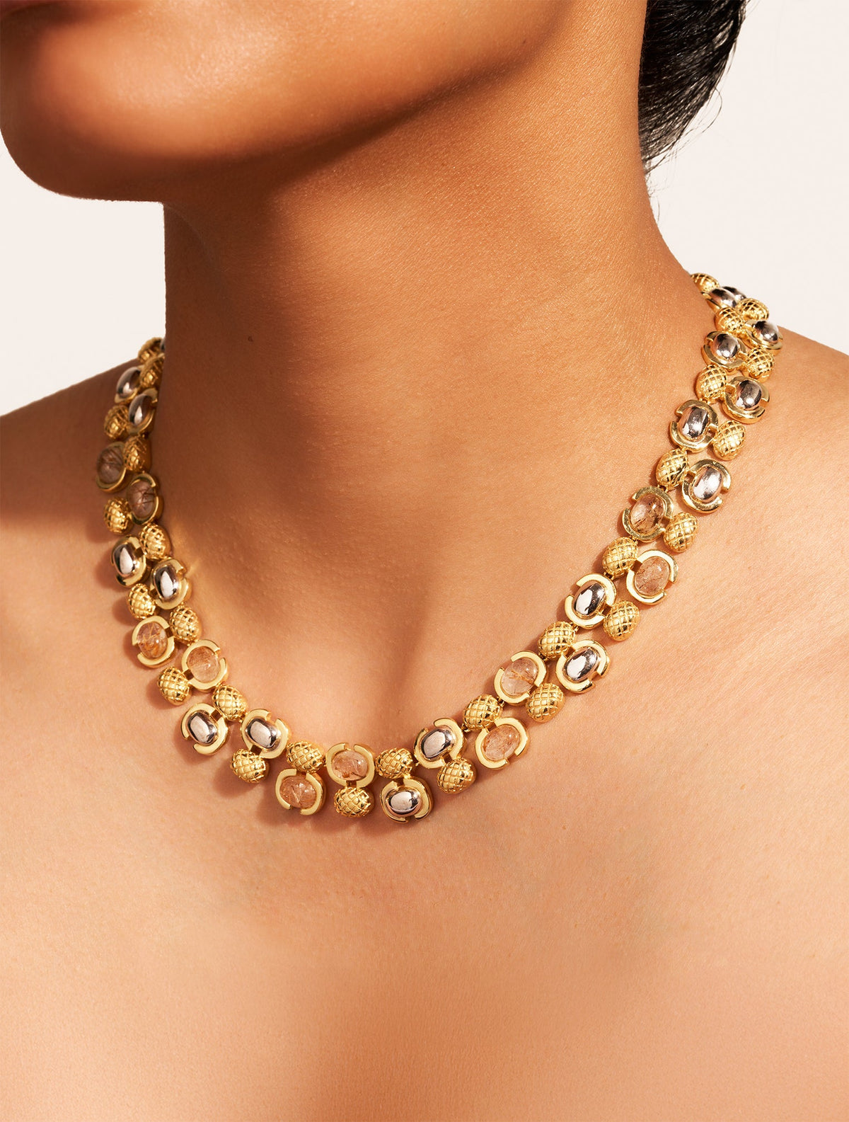 Amara Necklace - Quartz Rutilated quartz Golden - alternate view