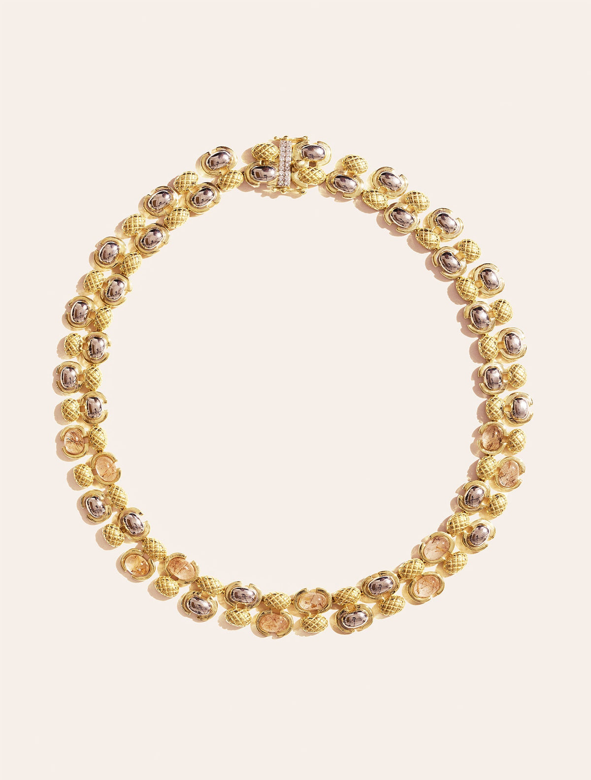 Amara Necklace - Quartz Rutilated quartz Golden - front view