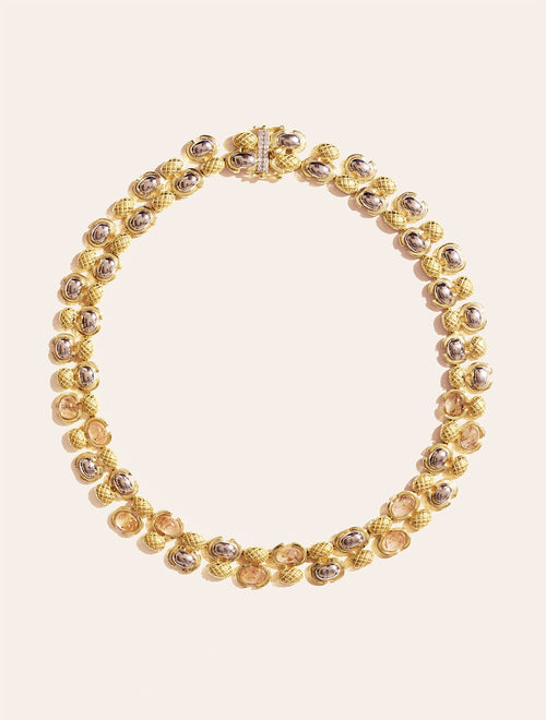 Amara Necklace - Quartz Rutilated quartz Golden - front view