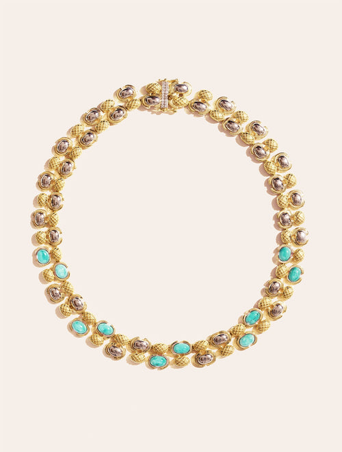 Amara Necklace - Turquoise - front view