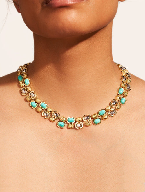 Amara Necklace - Turquoise - alternate view