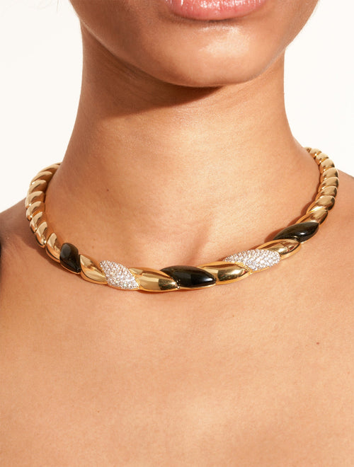 Amenza Necklace - Golden Obsidienne - alternate view