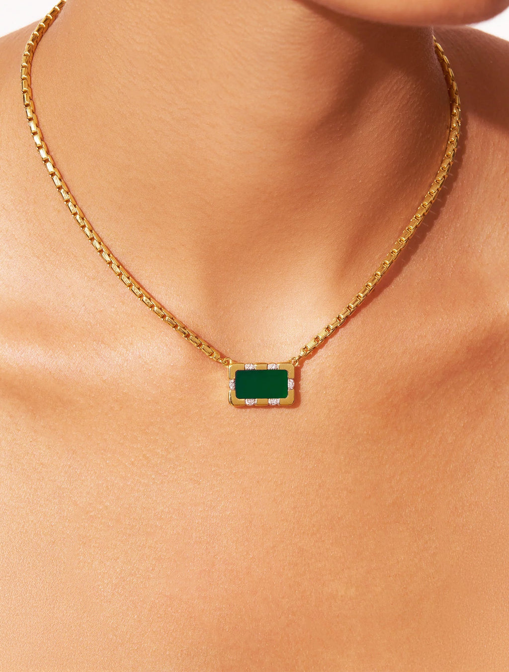Bianca Necklace - Green Onyx - alternate view