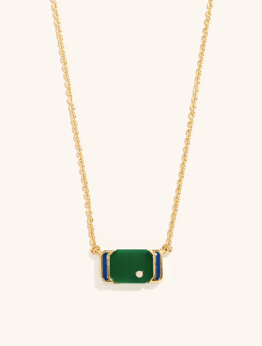 Berry Necklace - Green Onyx - front view