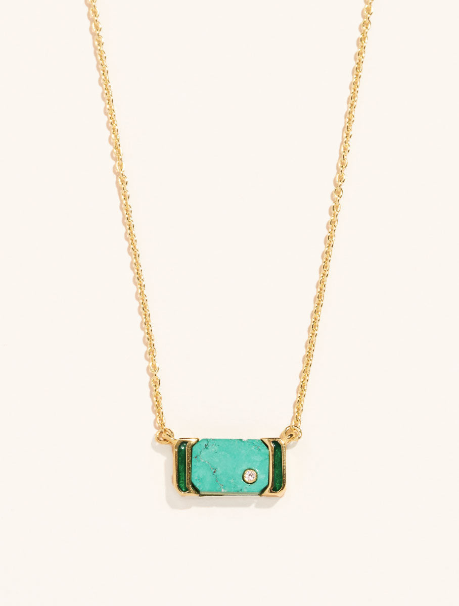 Berry Necklace - Turquoise - front view