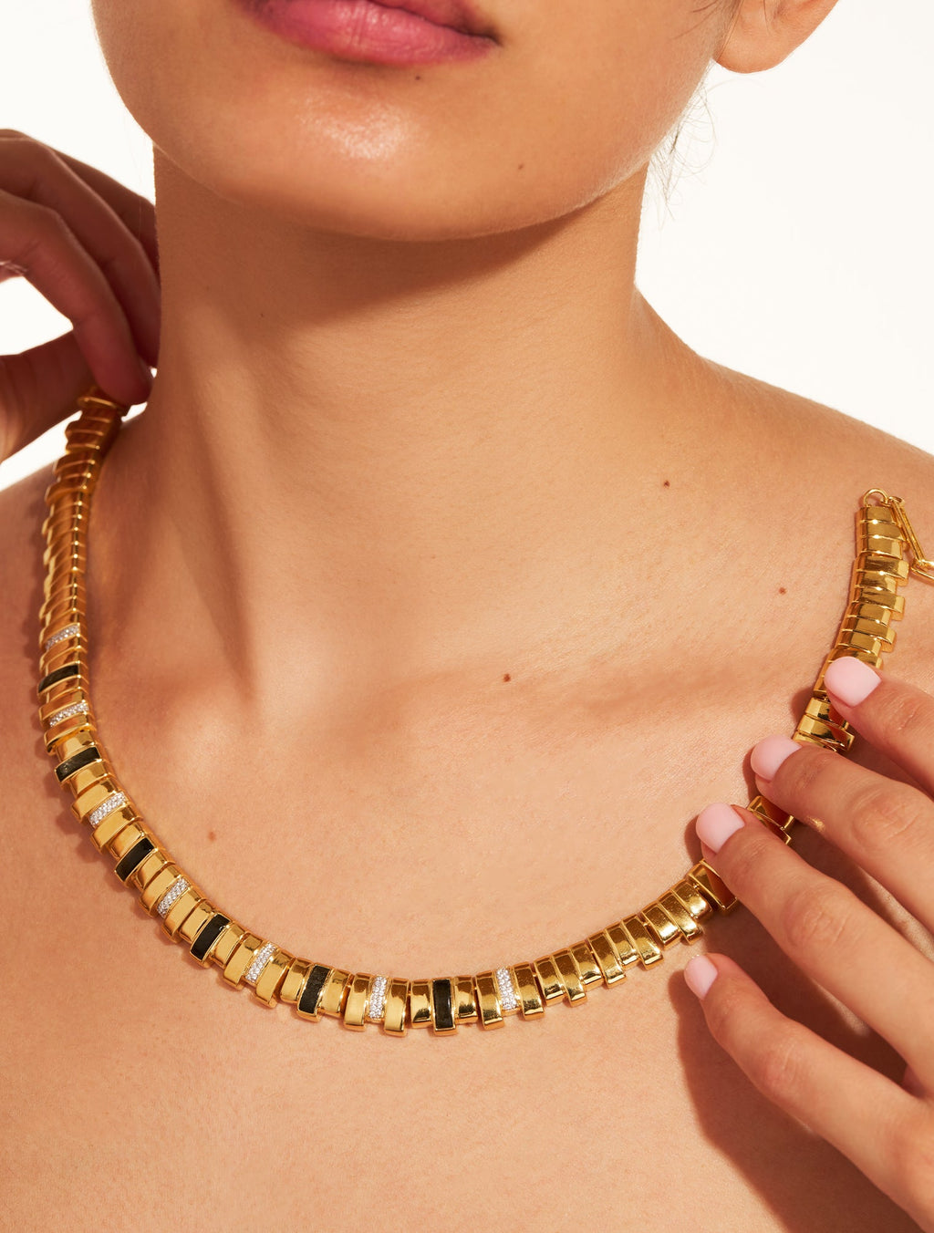 Empreinte Necklace - Golden Obsidienne - detail view