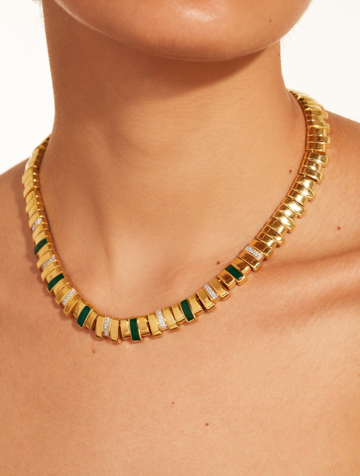 Empreinte Necklace - Green Onyx - alternate view