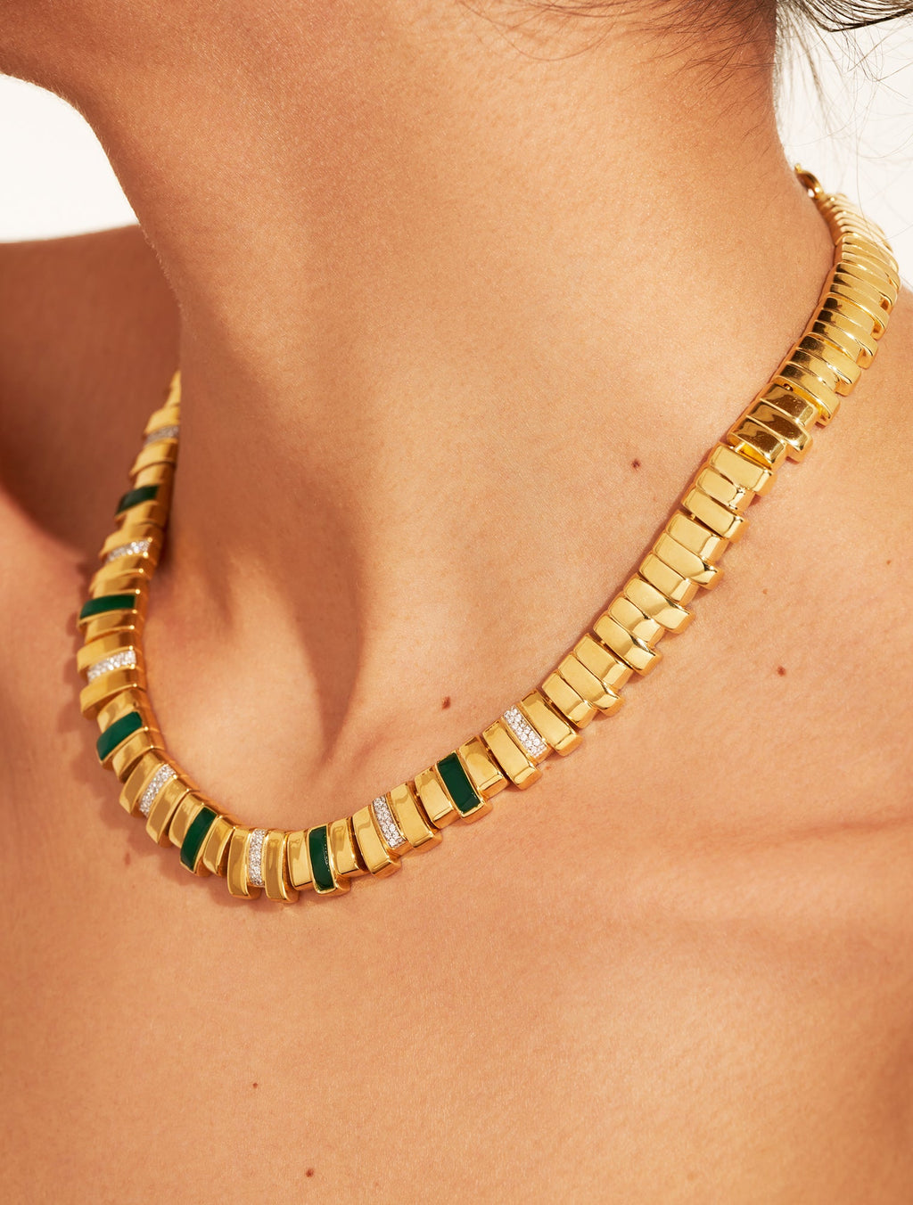 Empreinte Necklace - Green Onyx - detail view