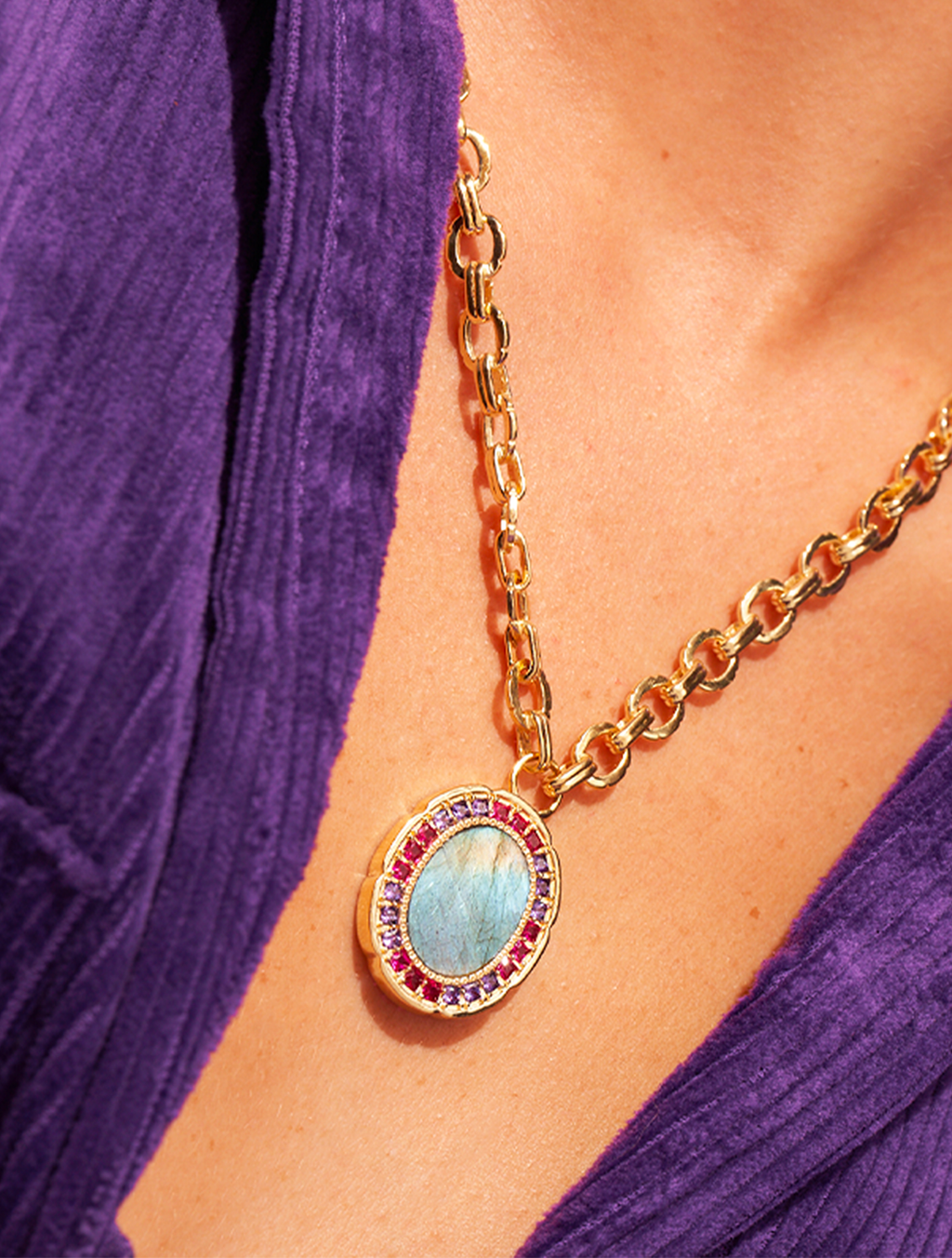 Hera Necklace - Labradorite - alternate view