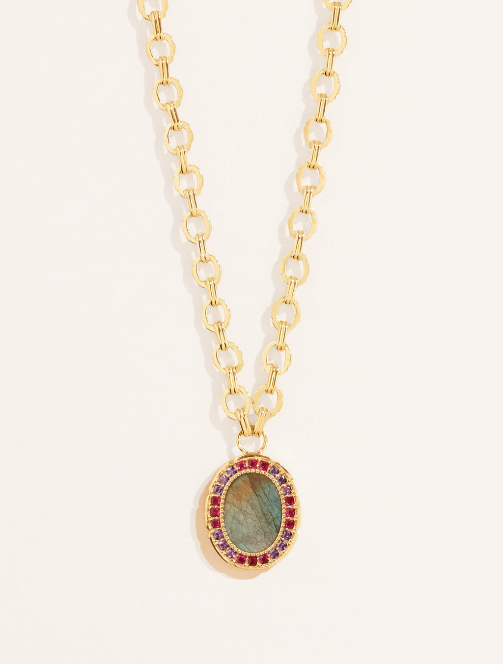 Hera Necklace - Labradorite - front view