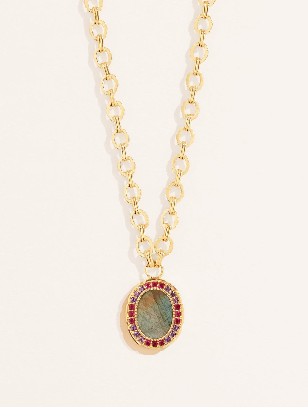 Hera Necklace - Labradorite - front view