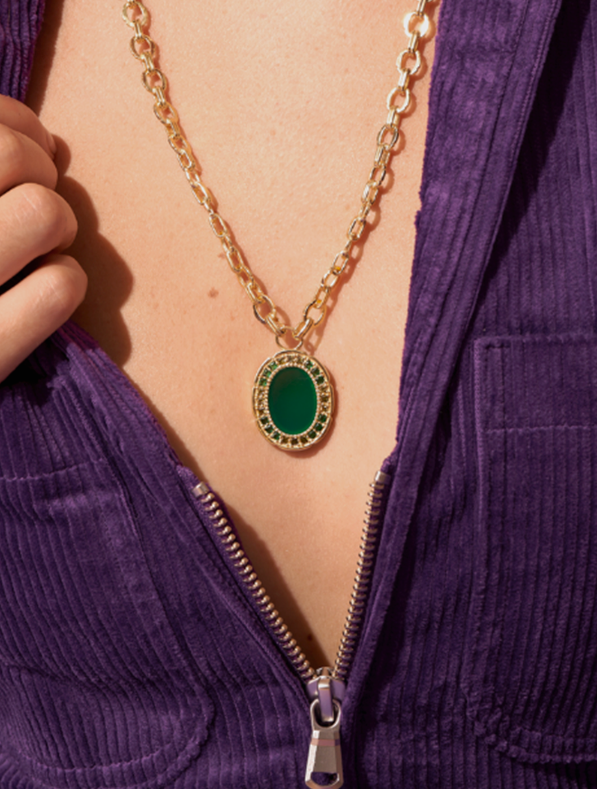 Hera Necklace - Green Onyx - alternate view