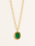 Hera Necklace - Green Onyx - front view