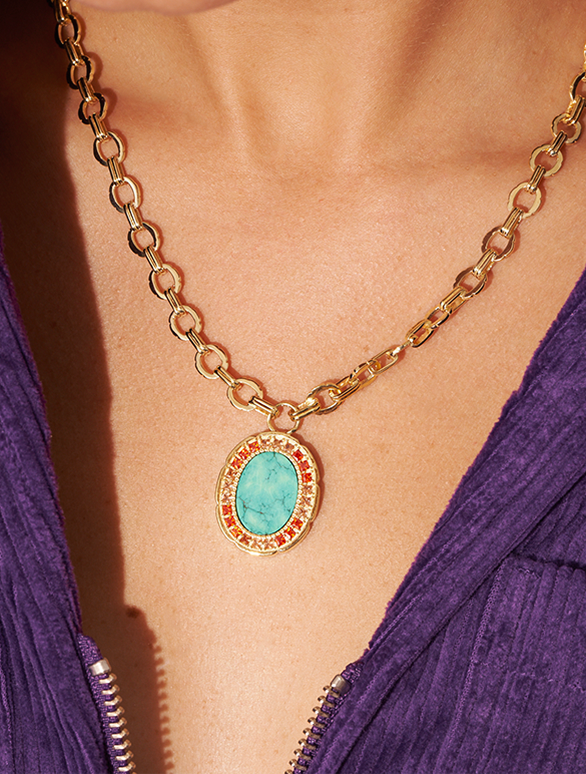 Hera Necklace - Turquoise - alternate view
