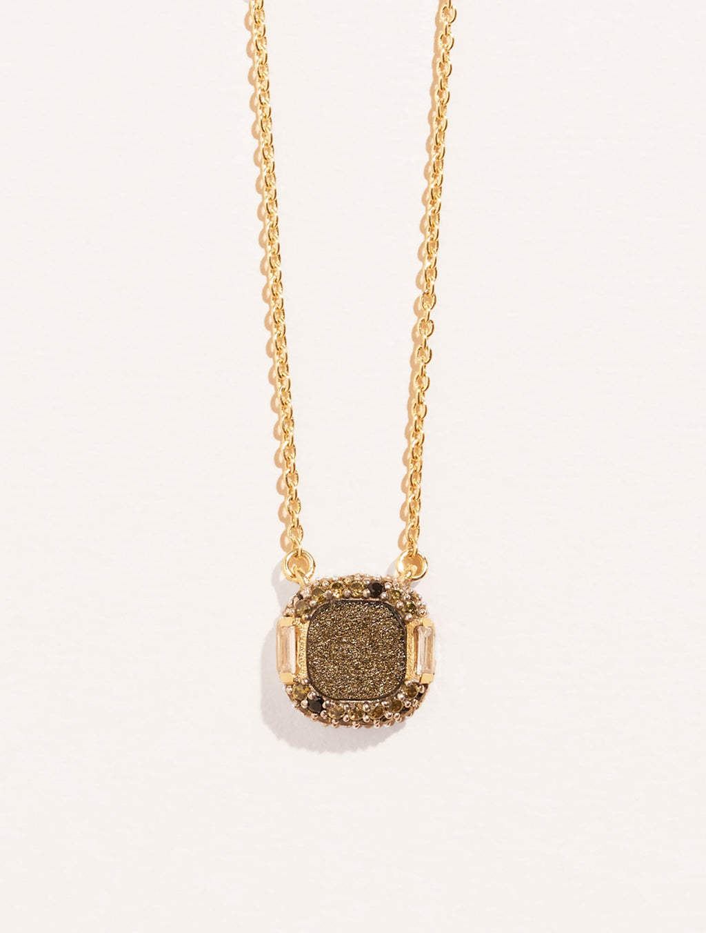 Idylle Necklace - Golden Obsidienne - front view