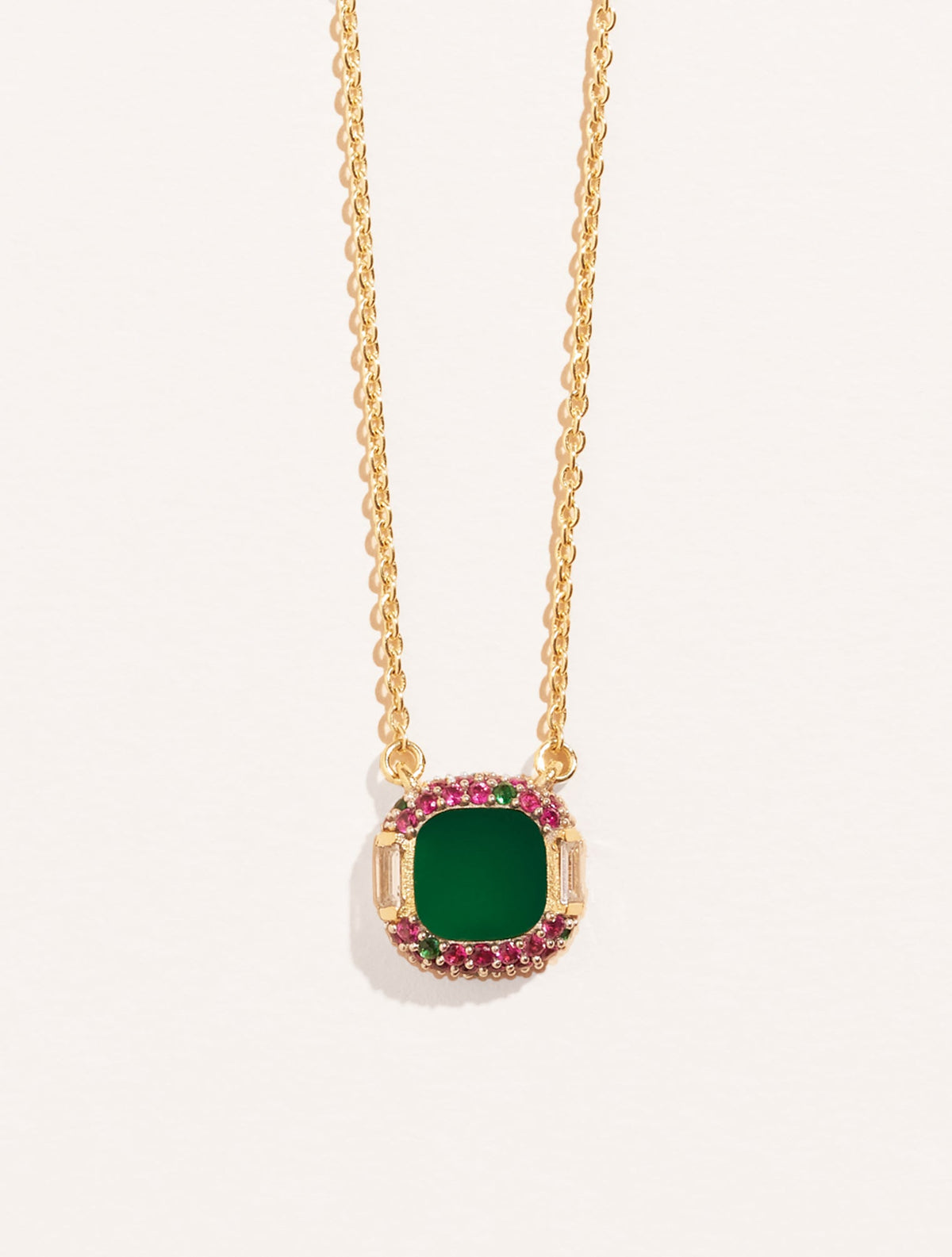 Idylle Necklace - Green Onyx - front view