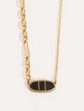 Izy Necklace - Textured Onyx - front view