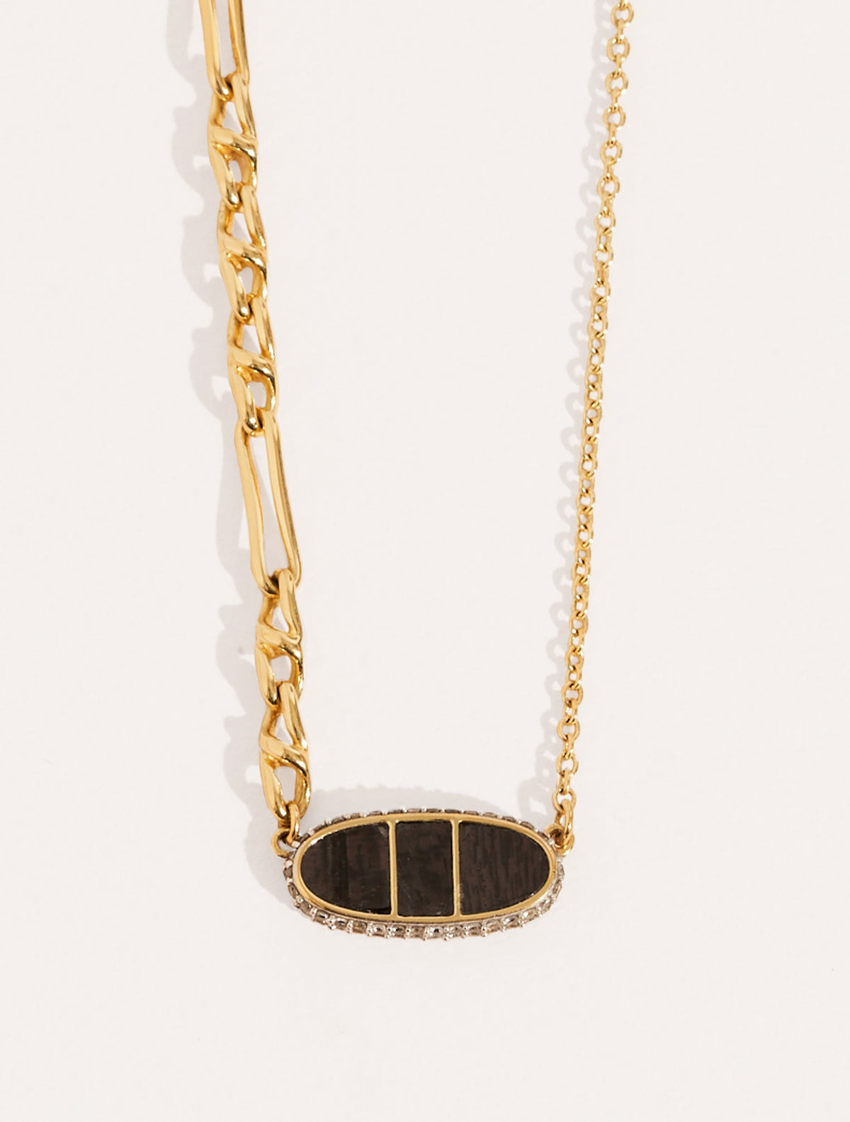 Izy Necklace - Textured Onyx - front view