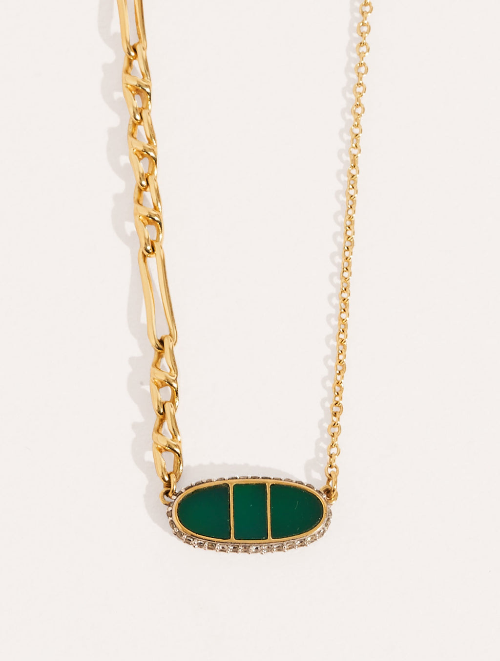 Izy Necklace - Green Onyx - front view