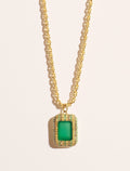 Karma Necklace - Green Onyx - front view