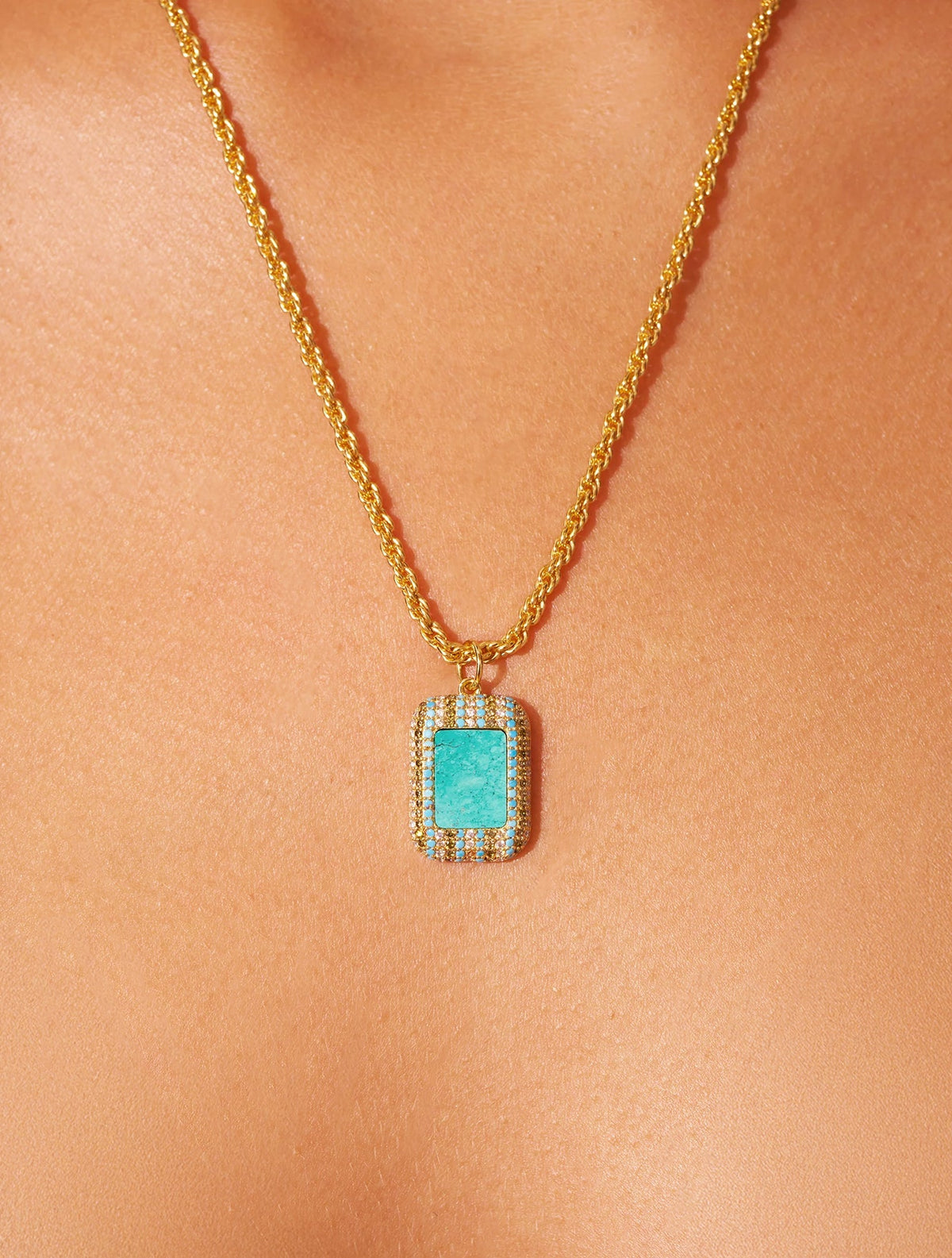 Karma Necklace - Turquoise - alternate view