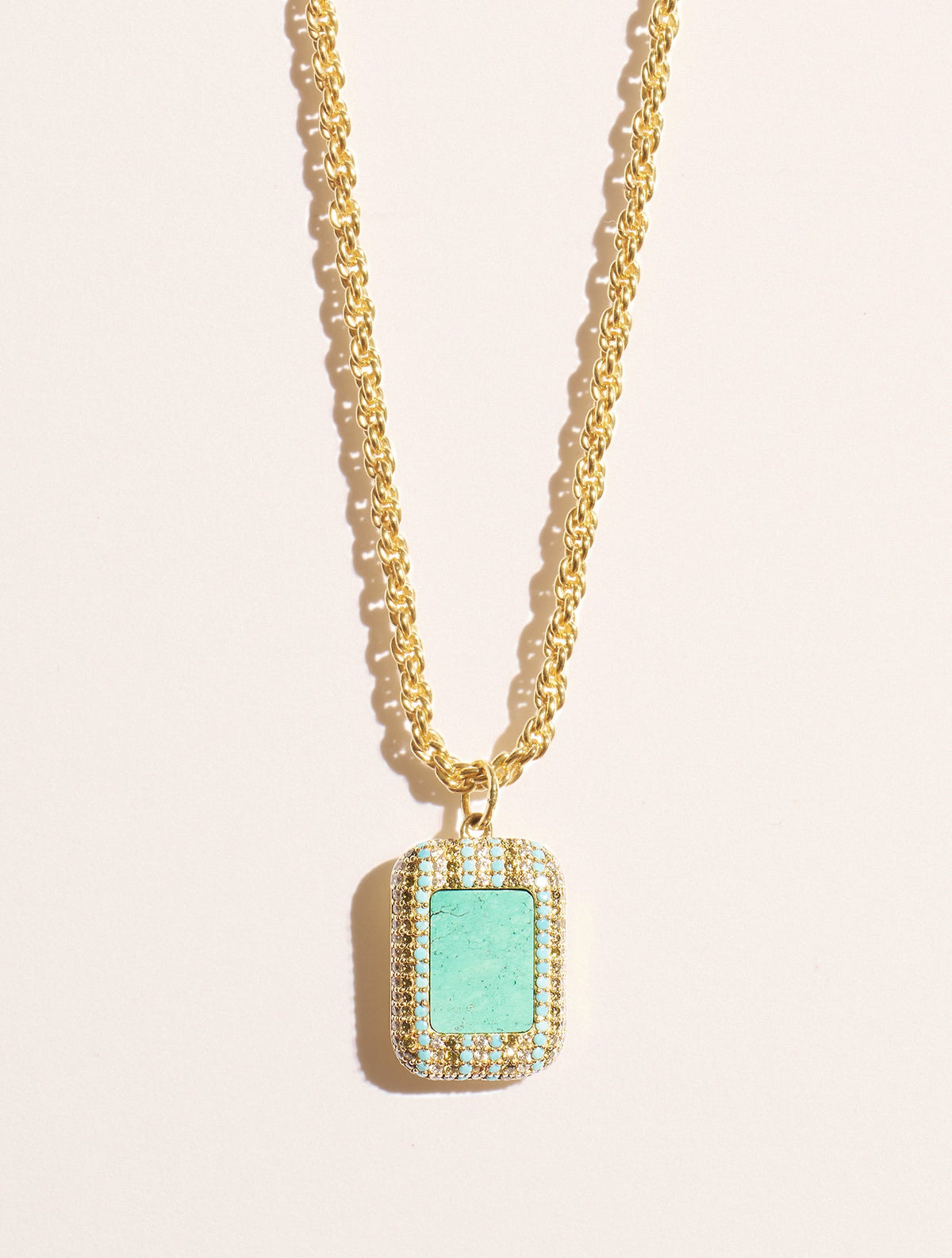 Karma Necklace - Turquoise - front view