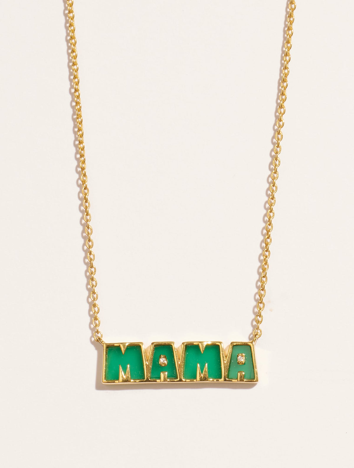 Mama Necklace - Green Onyx - front view