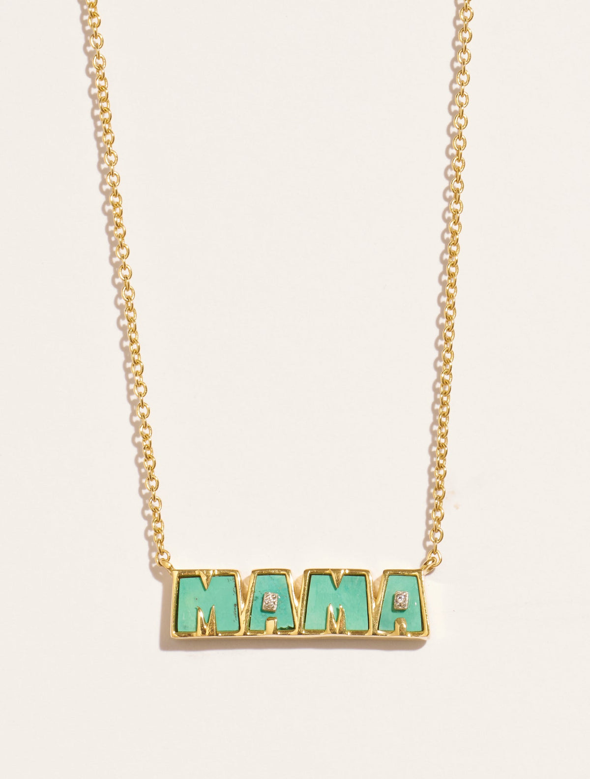 Mama Necklace - Turquoise - front view