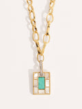Mara Necklace - Mother-of-pearl / Turquoise - front view