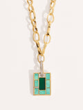 Mara Necklace - Onyx Green / Turquoise - front view