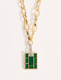 Mara Necklace - Green Onyx - front view