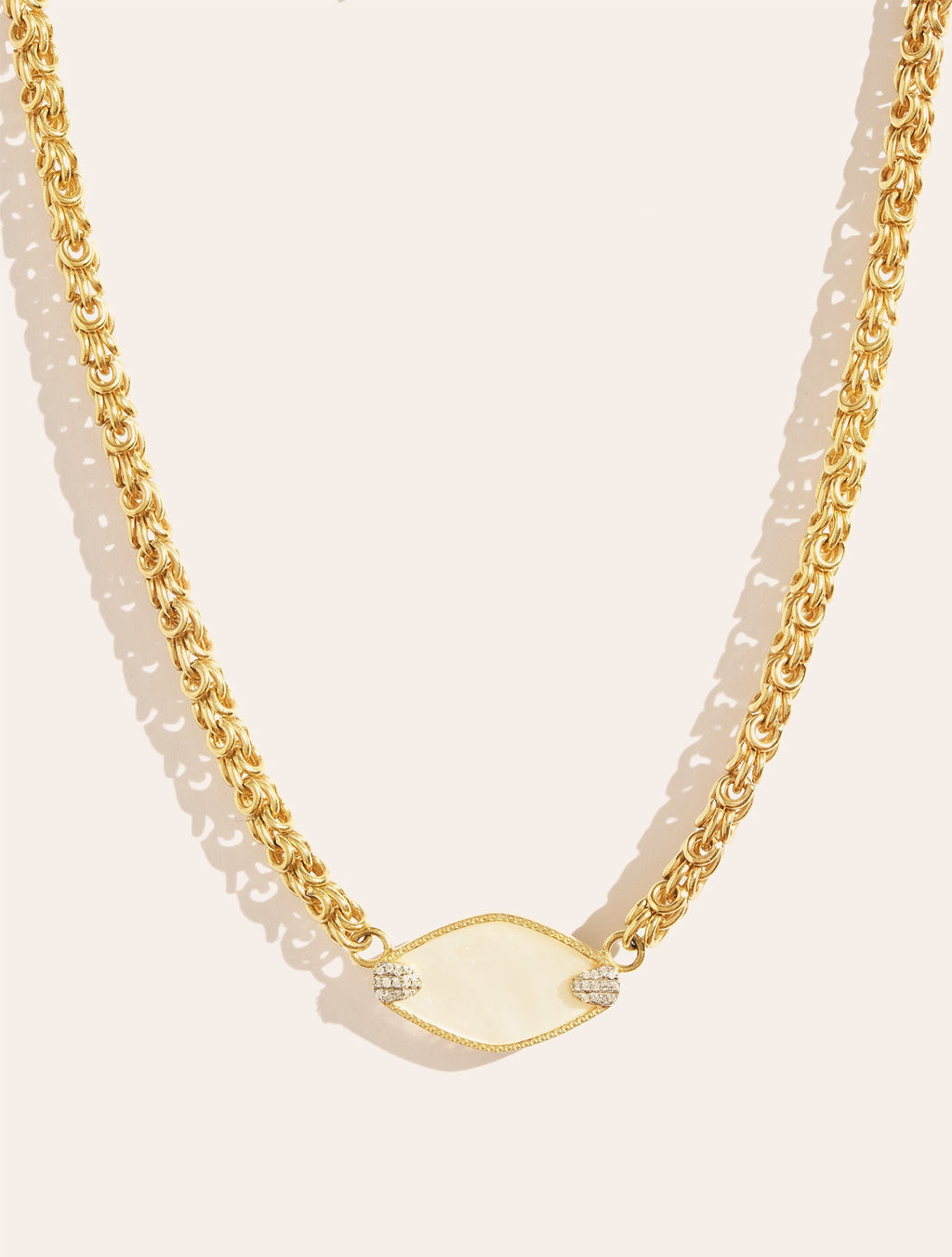 Mayan Necklace - Mother-of-pearl - front view