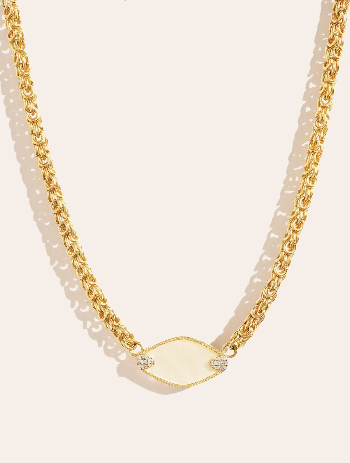 Mayan Necklace - Mother-of-pearl - front view
