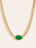 Mayan Necklace - Green Onyx - front view