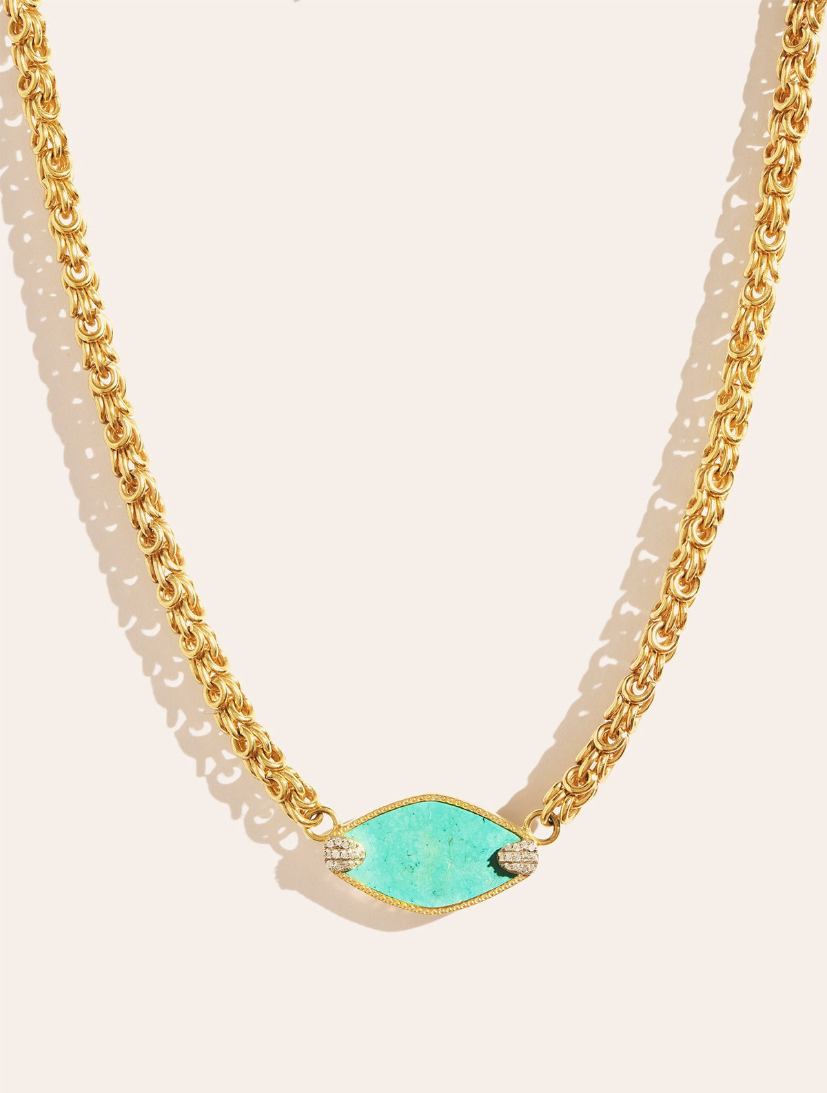 Mayan Necklace - Turquoise - front view